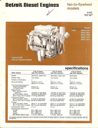 Equipment brochure - detroit diesel - 4-53 - engine - 1973 (e1509) for sale