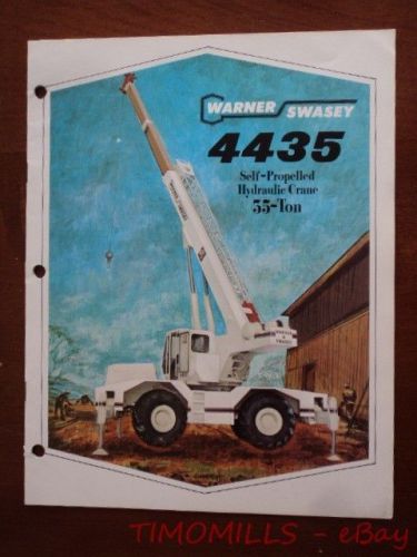 1976 Warner Swasey 4435 Self Propelled Hydraulic Crane 35-Ton Catalog Brochure