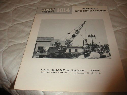 1960 unit model 1014 magnet truck crane sales brochure for sale