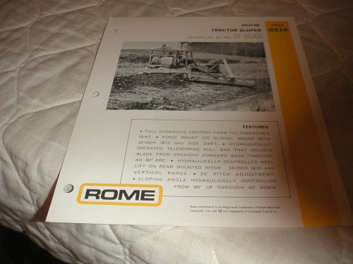 1976 ROME TRACTOR SLOPER FOR CATERPILLAR TRACTORS SALES BROCHURE