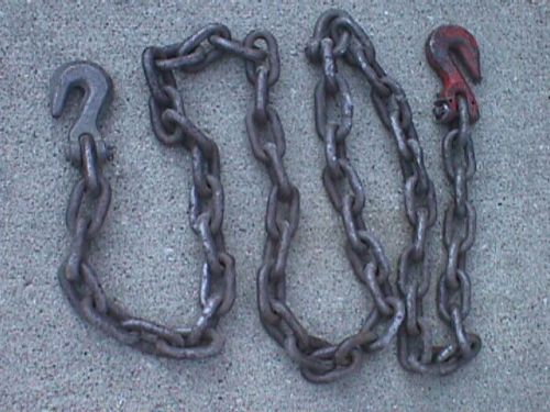 Heavy duty farm work construction steel chain 3/8 8 ft w/ durbin &amp; kuplex hooks for sale