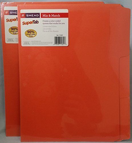 Smead SuperTab Oversized Tab File Folders 2 sets of 3 (Orange)