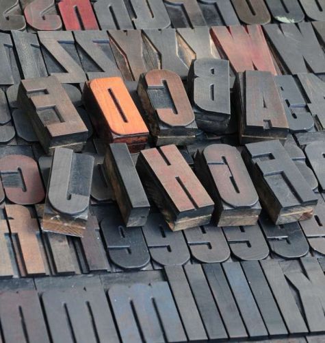 193pcs - 2.83&#034; letterpress wood printing blocks wooden alphabet type font print