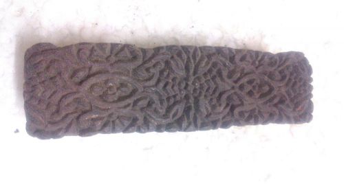 Old inlay hand carved bunch of flower  pattern wooden textile printing stamp for sale