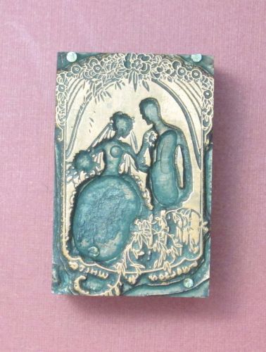 Groom and Bride Marriage Couple Ceremony Image Letterpress Printing Print Block