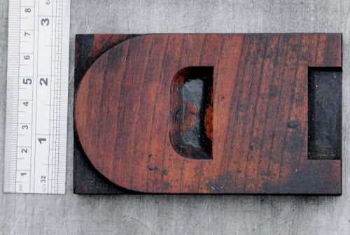 letter &#034;D&#034; wide bold letterpress wood block wonderful patina alphabet antique