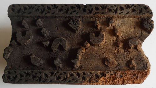 Antique Printing block on Textile/Fabric Border Design Handmade/Carved #wwb-12