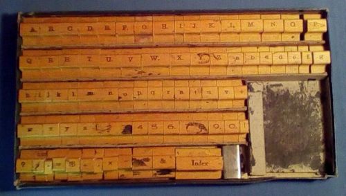 Vintage Retro Wood Print Block Set of 76 - Beckley Cardy Co. Chicago