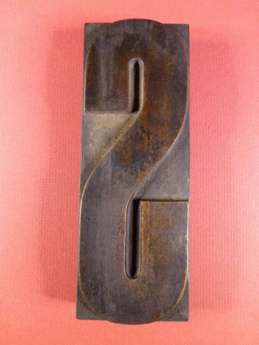 Wood Letter S - Gorgeous Letterpress Type Printers Block- 6 5/8 by 2 7/16 inches