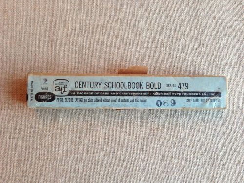 Vintage Letterpress Type from ATF, Century Schoolbook BOLD, 12pt Figures, UNUSED