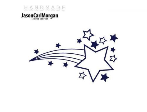 JCM® Iron On Applique Decal, Shooting Star Navy Blue