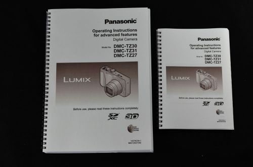 PRINTED Panasonic Lumix DMC TZ30 Full User guide Instruction manual COLOUR