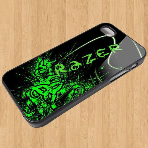 new green razer gaming custom design case cover for apple iphone 4 5 6 case