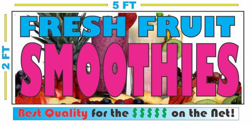 FRESH FRUIT SMOOTHIE Full Color Banner Sign Health Food Shop Tea Bar Shop JUICE