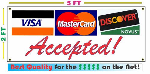 Visa Discover Mastercard Accepted Banner Sign NEW Larger Size Best Quality 4 $$$