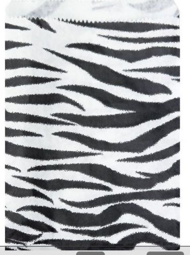 Zebra Print 5 x 7 Flat Paper Gift Bag 25 Pack Party Favors Jewelry Candy Treats