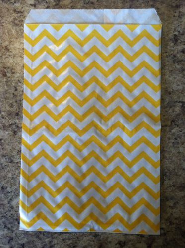 Paper Gift Bag Yellow Chevron 6&#034;x 9&#034; Party Favors Merchandise Jewelry 20 Pack!