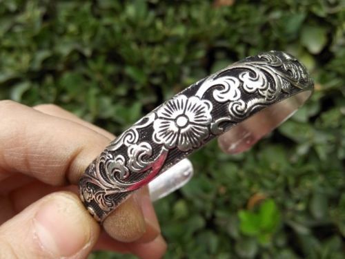 Wholesale style Hot Tibetan Tibet Silver Totem Bangle Cuff Bracelet