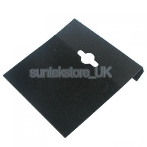 100pcs Velvet Earring Ear Stud Display Hang Cards Tags Black Flocked 2 x 2 Inch