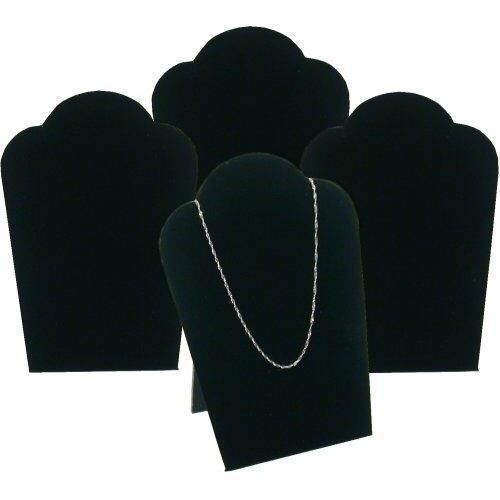 4 Black Necklace Pendant Jewelry Bust Display Easel 3 3/4&#034; x 5 1/4&#034;