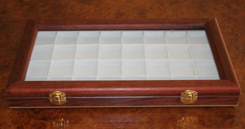Jarrah Display Case with Glass Lid 32 flocked compartments