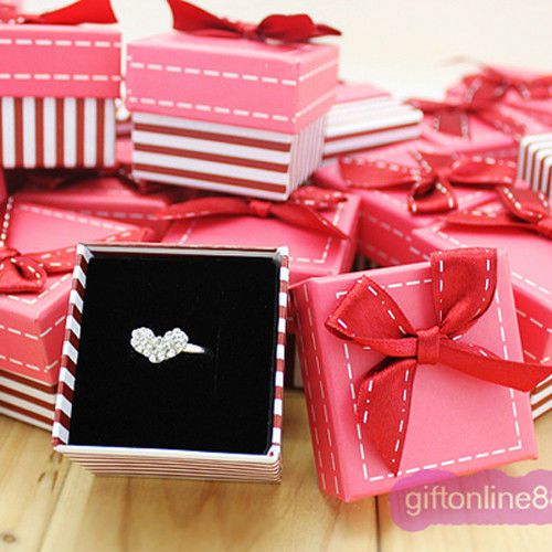 Wholesale 24pcs jewellery finger ring gift case box 25P