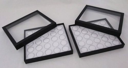 2 pack gem storage clear top cases with 25 jars each (white foam) for sale