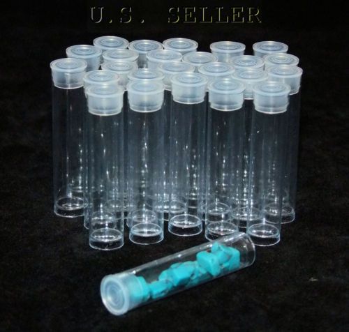 Pack of 25 round clear plastic storage tubes 2&#034; for sale