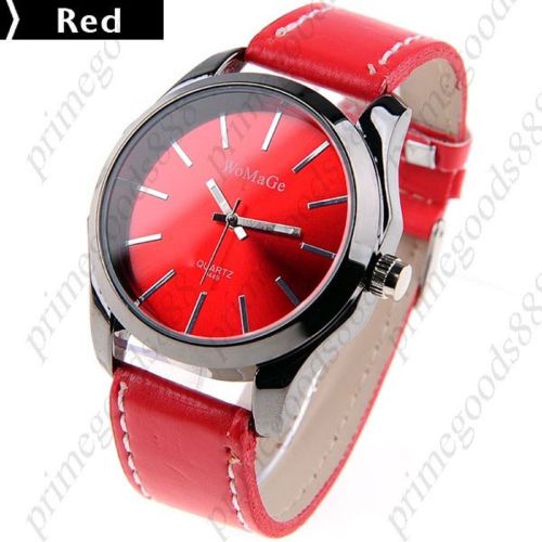 PU Leather Strap Analog Quartz Wrist Wristwatch Free Shipping Women&#039;s in Red