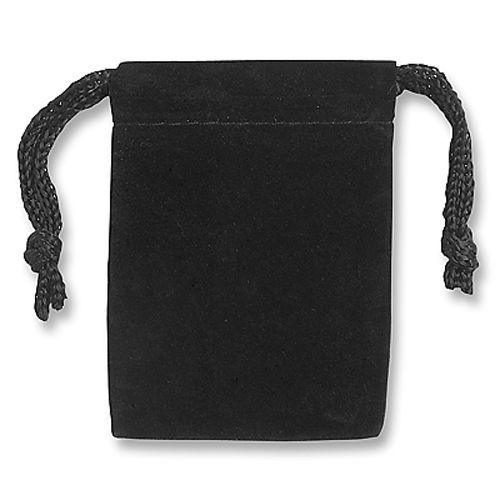 Small Velvet Black Pouches Gift Bag Jewelry With Drawstrings 2 x 2