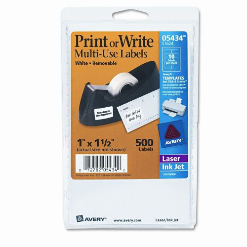 Avery Consumer Products Print or Write Removable Multi-Use Labels, 500/Pack