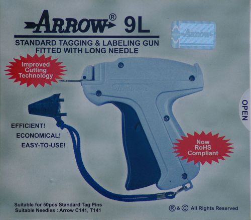 Arrow Long Neck Needle Tag Gun +1000 Barbs 3&#034; Clothing  Label Tagging Attacher