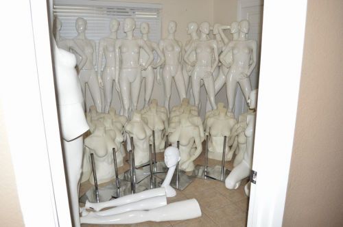 Huge Lot of Mannequins - 12 Full Body + 20 Torsos +11 Metal Stands - From Bebe