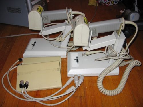 Lot of 2 Intermec white barcode scanners 9710 decoders 9710 with stands PS/2
