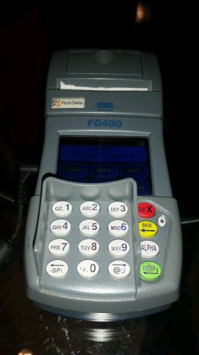 First Data FD400 Wireless GPRS Credit Card Machine W/Power Supply