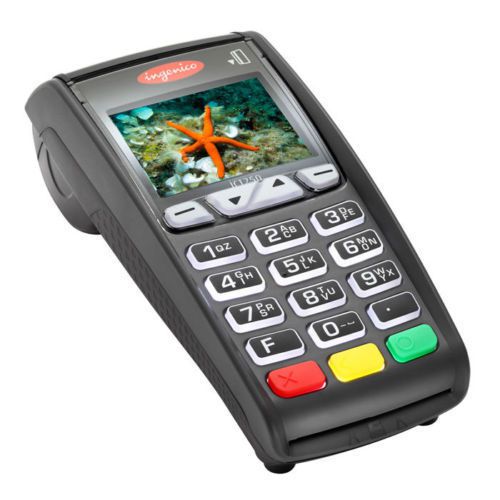 New ingenico ict250 emv ip/dial terminal with chip credit card reader for sale