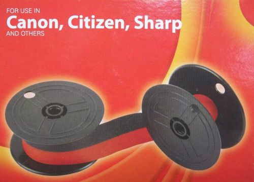 Porelon 11216 Black/Red Calculator Twin Spool Ink Ribbon Canon, Citizen, Sharp +