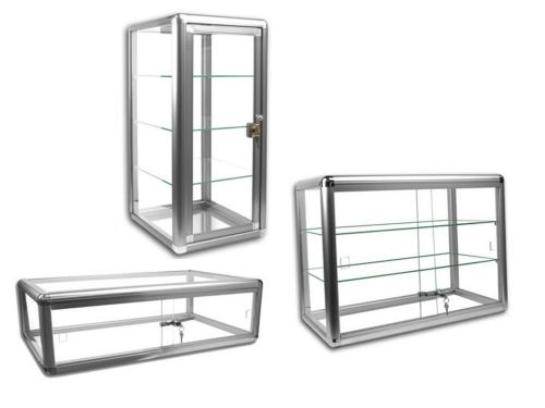 3 Retail Countertop Store Fixture Tempered Glass Display Cases.