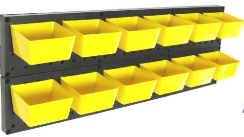 12  new parts storage bins &amp; wall mount pegboard tracks for sale