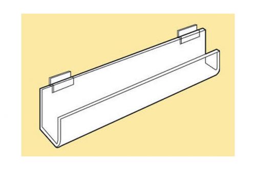 Acrylic J-Rack Shelf Open Ends 23-3/4&#034;L Slatwall 12 Pieces Fits All Slat Panels
