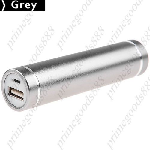 2600 Metal Mobile Power Bank External Power Charger USB Multi Adapter Grey