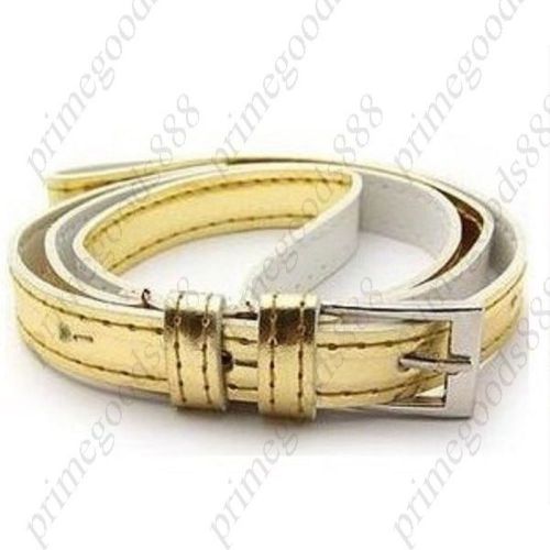 Cute Candy PU Buckle Women&#039;s Belt Girls Girl Lady Belts Strap in Gold