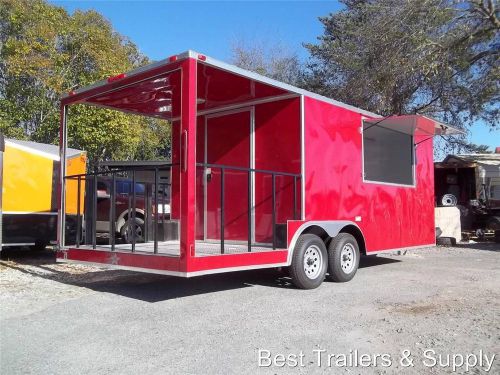 8.5 x 20 enclosed concession bbq porch trailer new 2015 vending tailgating red for sale