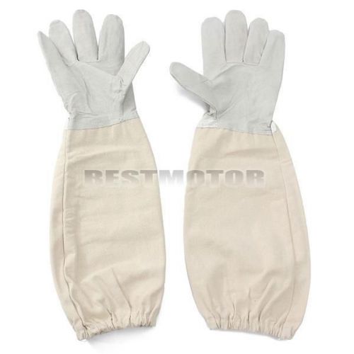 Pair beekeeping goatskin cape gloves long sleeve protective equipment xxl for sale