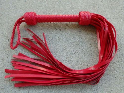NEW HEAVY Red Silicone Flogger 36 TAILS FALLS - THUDDY HORSE TRAINING TOOL
