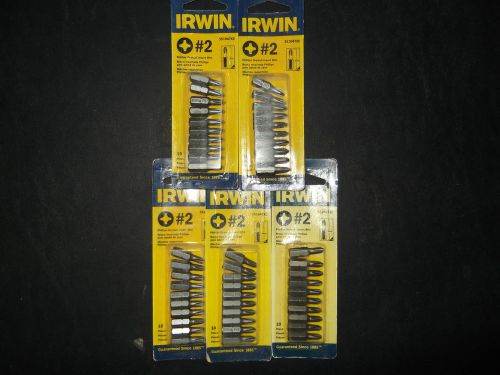 5 10 Packs Irwin 351047XC #2 x 1&#034; Phillips Drywall  Insert Screwdriver Bits