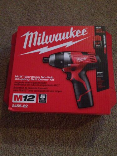 NEW Milwaukee 2455-22 M12 No Hub drill driver