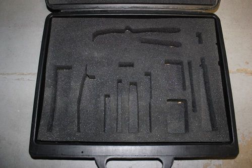 An electrician&#039;s hard plastic tool case w/built-in carrying handle - padded foam for sale