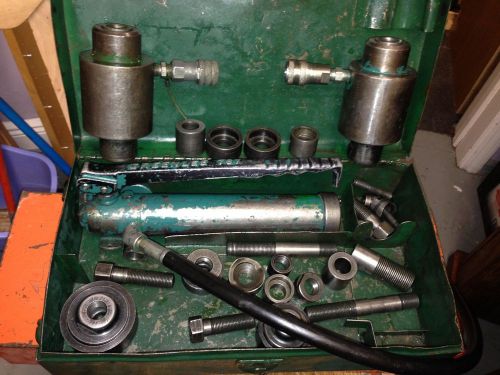 Greenlee 7506 1/2&#034; - 2&#034; hydraulic knockout punch &amp; die set kit 767, 2x 746 look! for sale