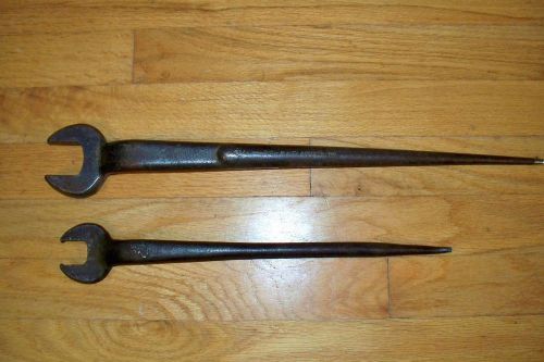 Vintage Amstrong Industrial SPUD Wrenches 1 1/4&#034; &amp; 7/8&#034; Drop Forged USA